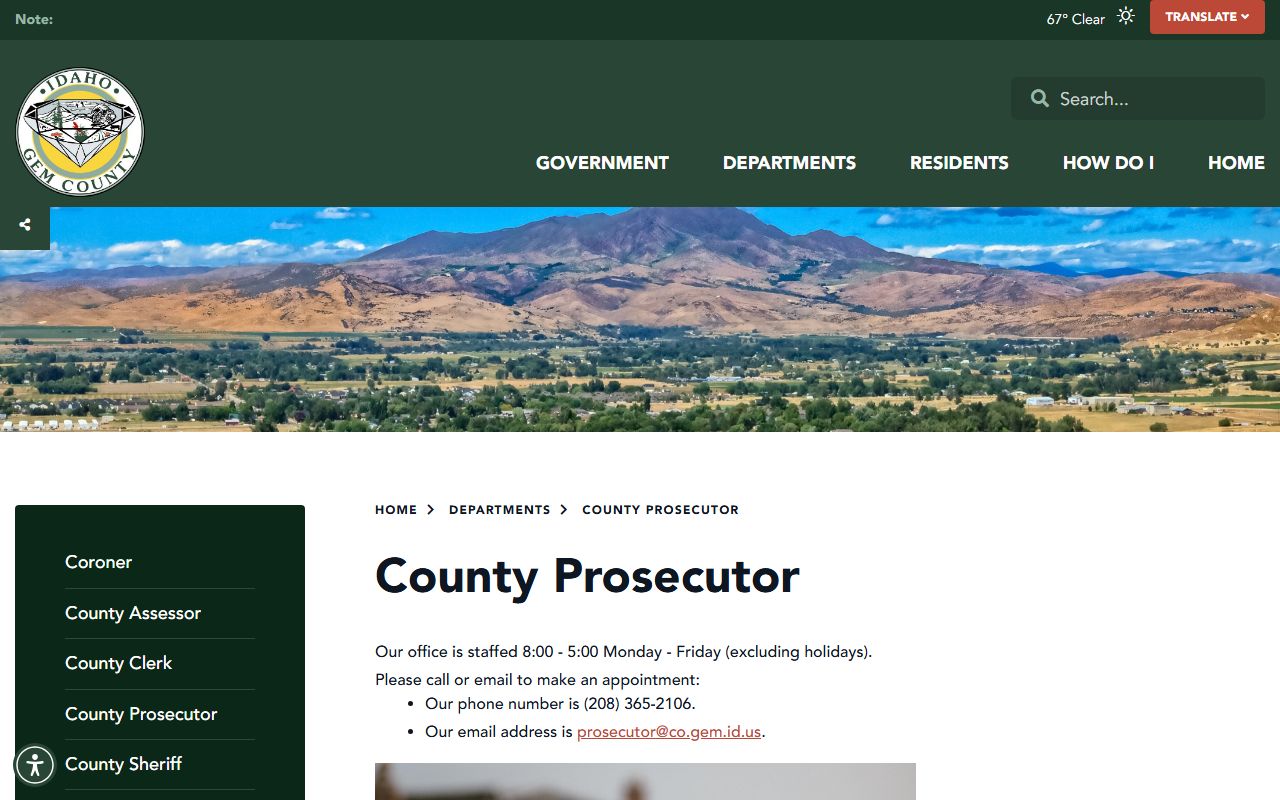 Gem County criminal court records prosecutor source