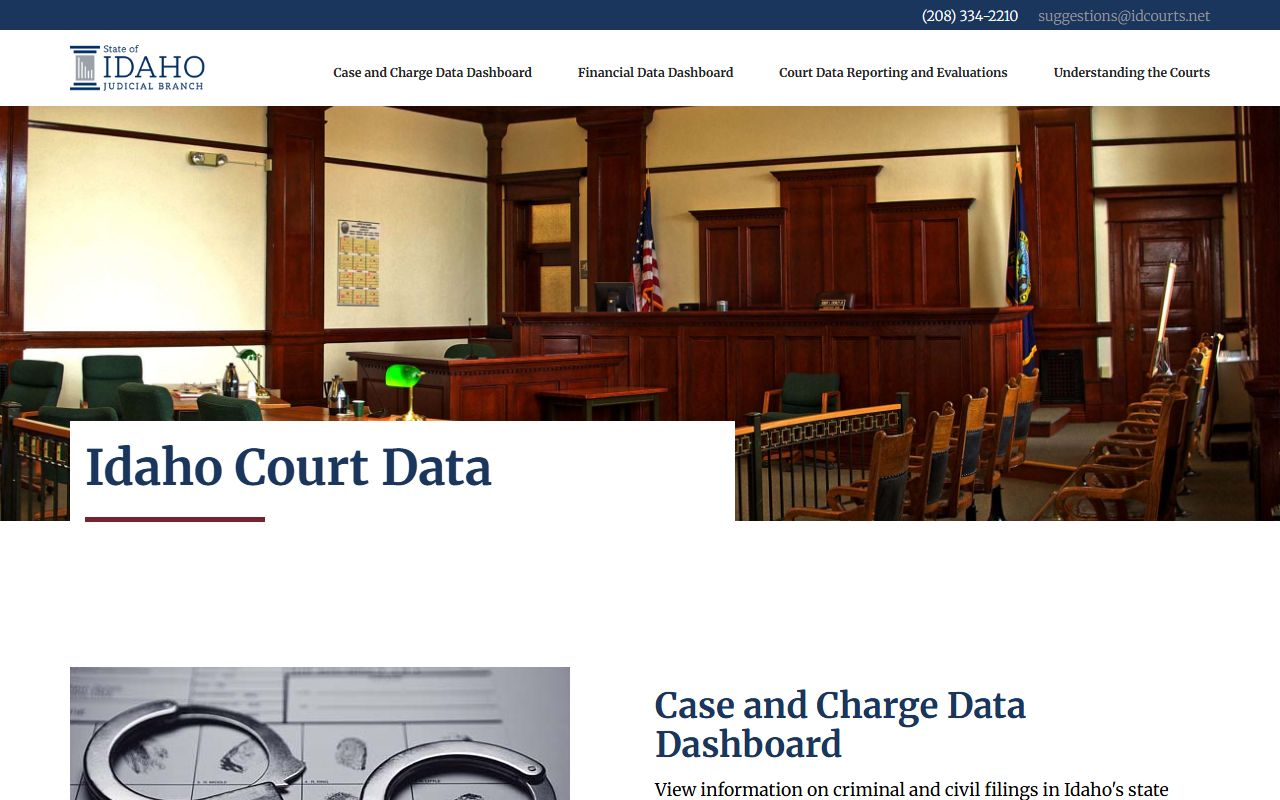 Gem County court data dashboard for court records trends