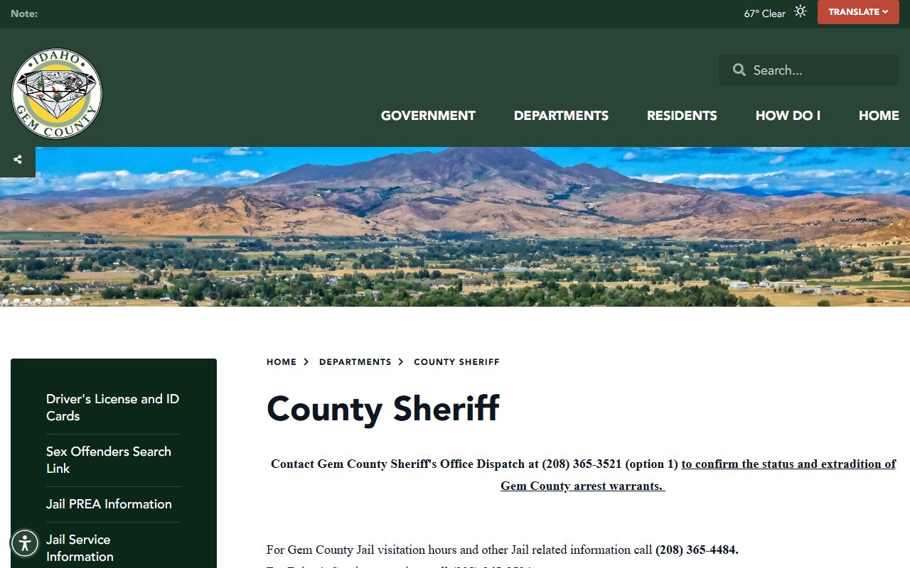 Gem County inmate search sheriff contacts