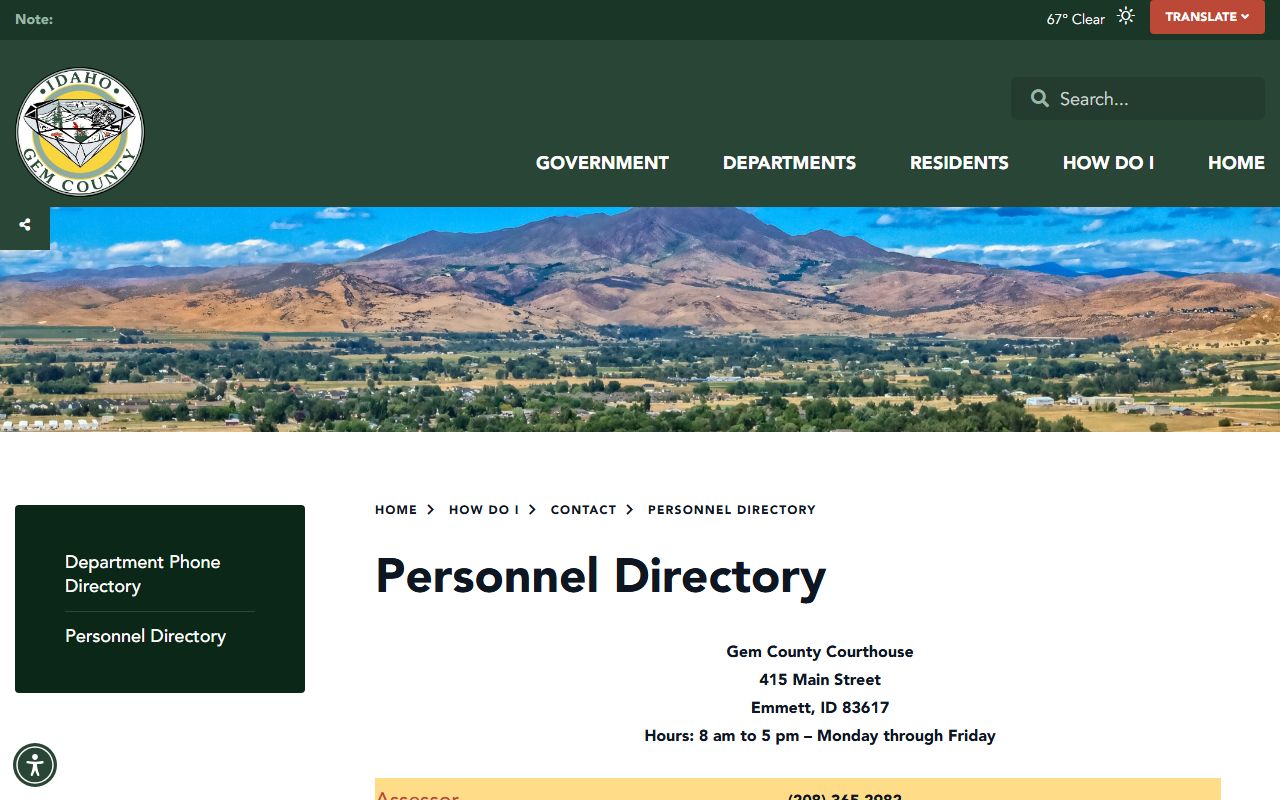 Gem County warrant search sheriff personnel directory