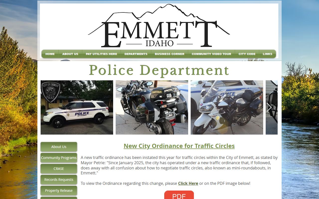 Gem County warrant search Emmett Police Department